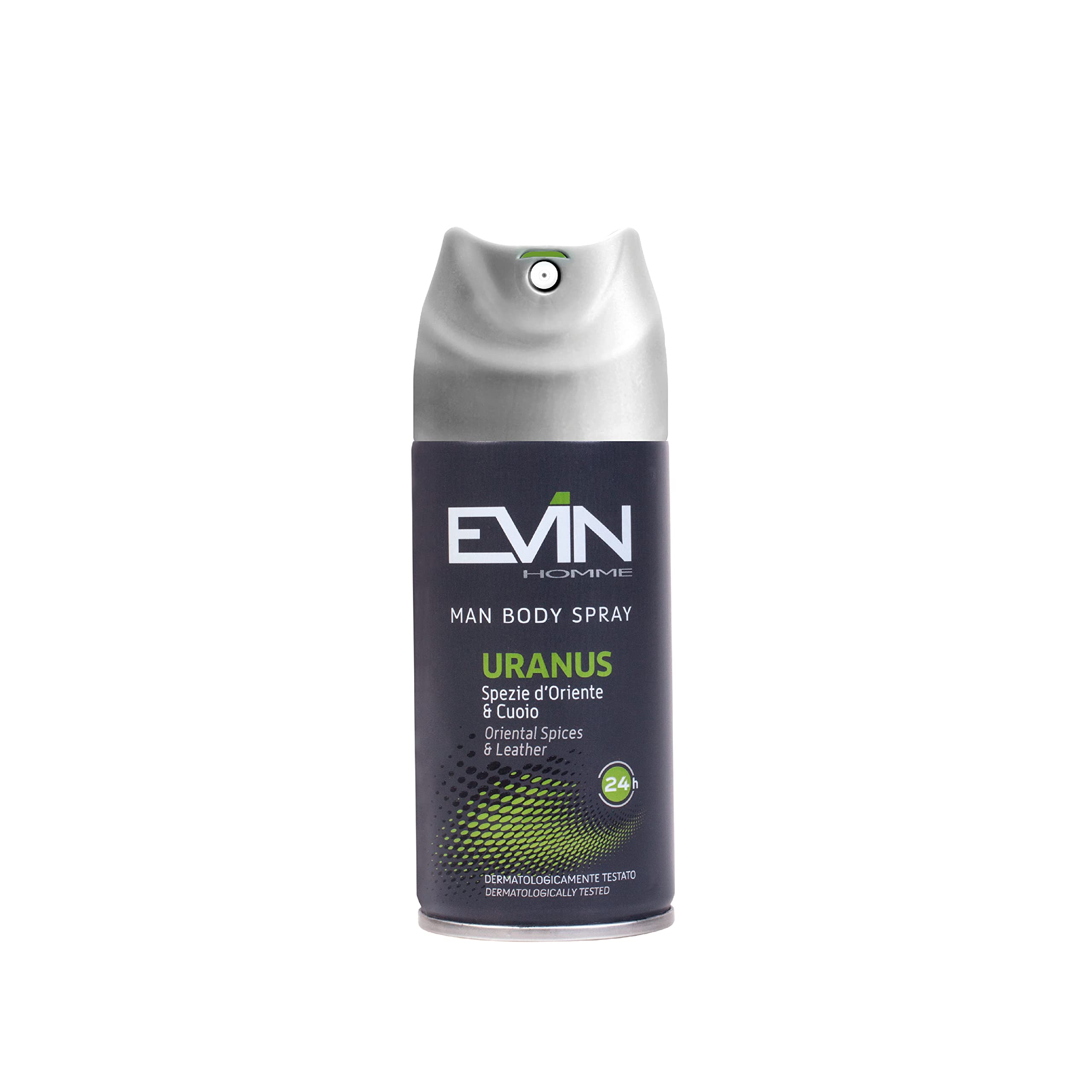 EVIN HOMME | 24 Deodoranti Uomo Spray, Fragranza Spezie d'Oriente e Cuoio, Durata 24h, 150 ml