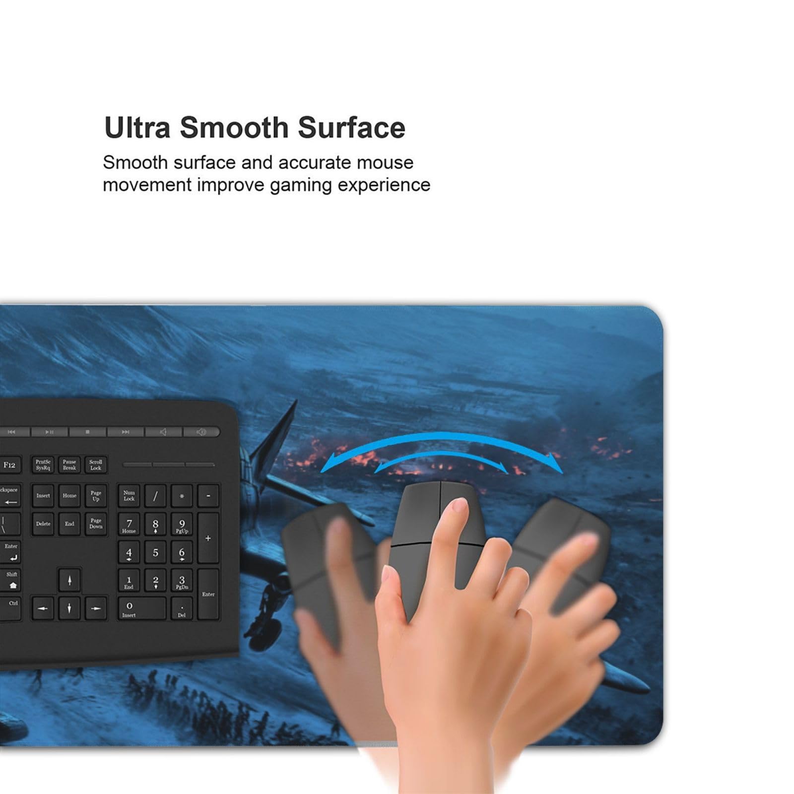 Aereo Tappetino Mouse Gaming, 100X50CM Large Mouse Pad Paesaggio Tappetino Scrivania con Base in Gomma Antiscivolo, 1000X500 MM XXL Mousepad Gaming Accessori per Home Ufficio Decor, Regalo Donna -1341