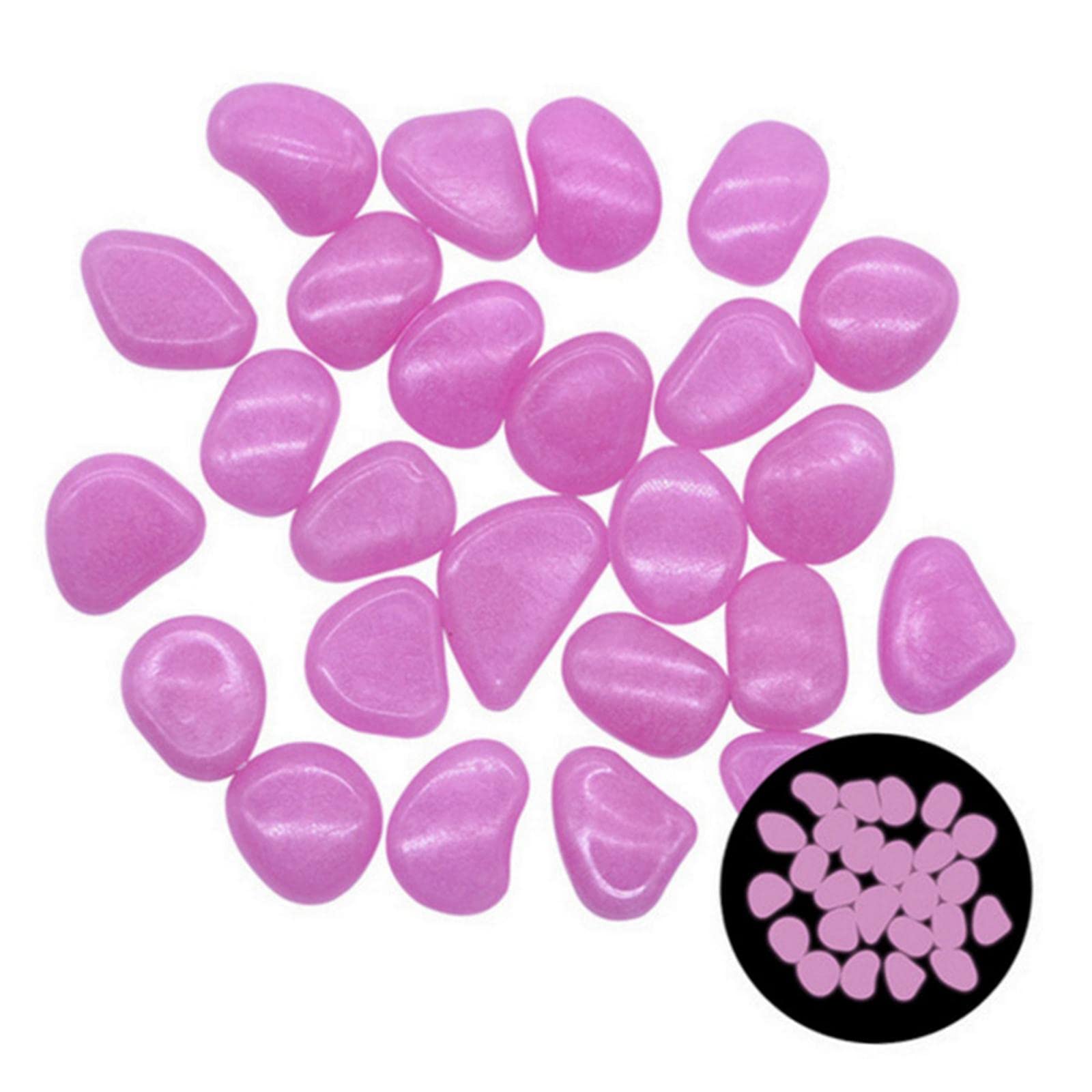 Club Bollywood®Glow Luminous Stones Pebbles Decor Gravel Rocks for Outdoor Aquarium Garden Rose Red |Home & Garden | Garden D?©Cor |1 Piece Glow Pebbles(Contains 100)-image-25