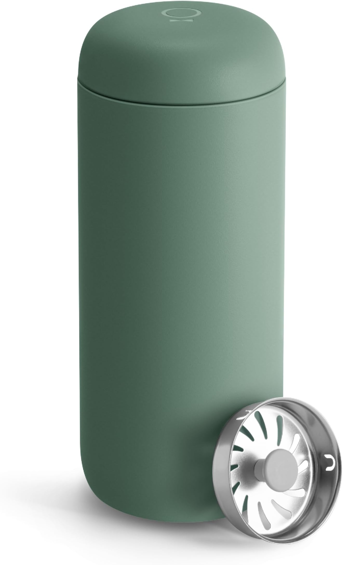 Fellow 16 oz Carter Move Travel Mug - Vacuum-Insulated Stainless Steel Travel Coffee Mug - Coffee Tumbler with Ceramic Interior and Splash Guard - Smoke Green