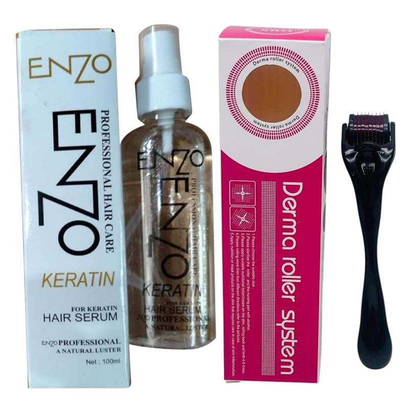 Trimax Gold Enzo Professional Hair Care Serum Smoother Shine for Dry Damaged Hair Serum 1 PCS & Micro Needle Derma Skin Roller Dermaroller Therapy Skin Scar Homeuse 1 PCS-image-30
