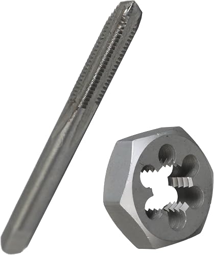 Drill America #8-32 UNC Tap and Die Kit, HSS Plug Tap and Carbon Hex Die, POUT Series