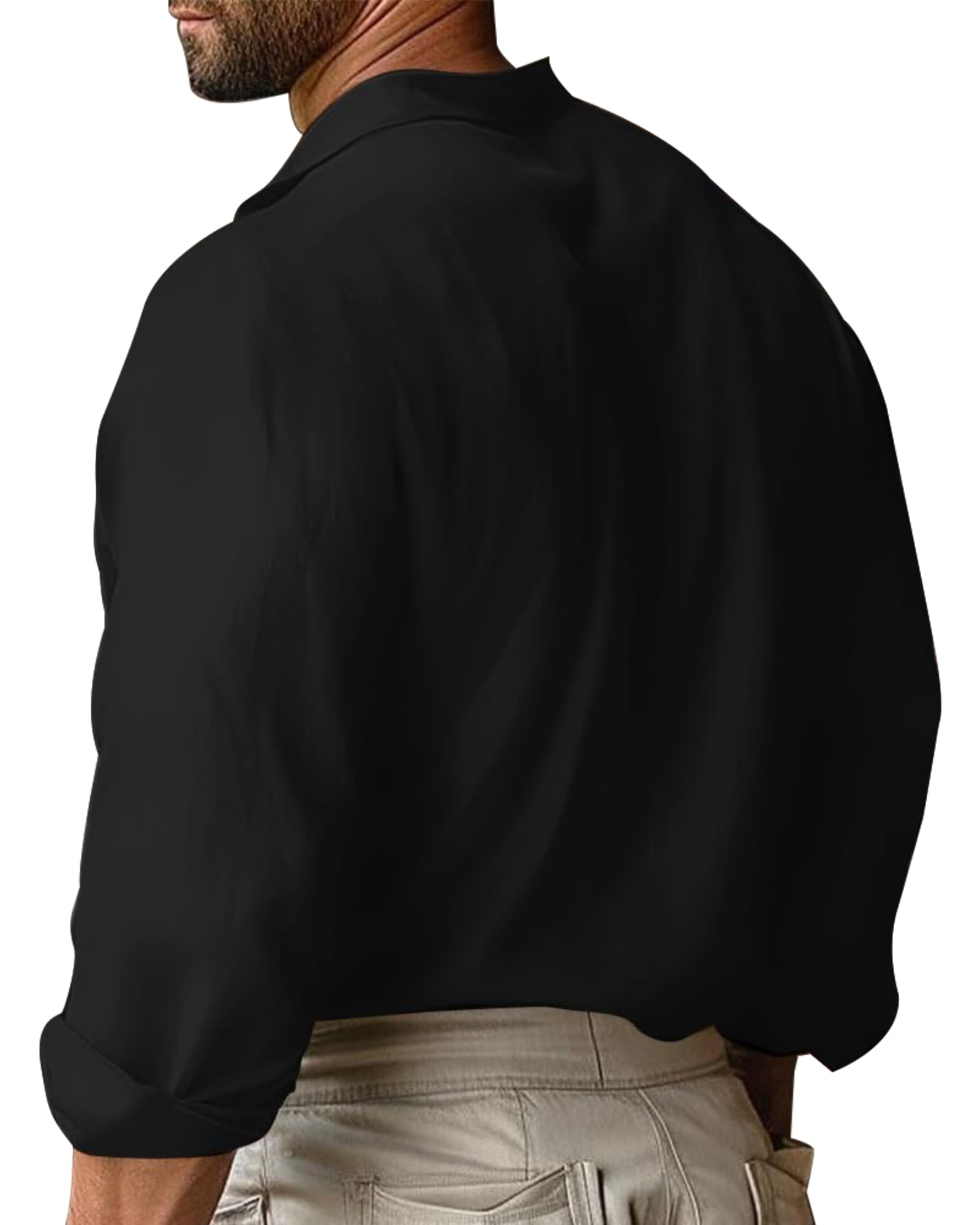 LVCBL Herren Mittelalter Hemd Viking Kostüm Leinenhemd Herren Langarm Piratenhemd M-3XL