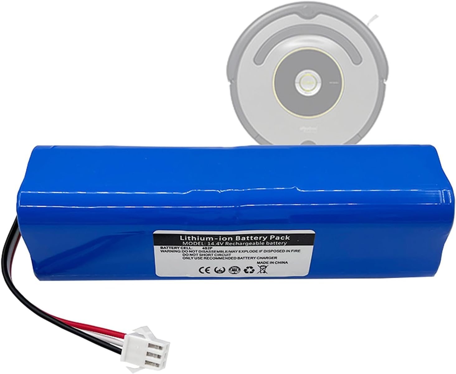 Li-ion Battery 14.4V 5200mAh 3200mAh 6500mAh Replacement Battery 14.4V Vacuum Cleaner Batteries with SM-3P Port for Below 100W Motor Kit,14.4v3200mah