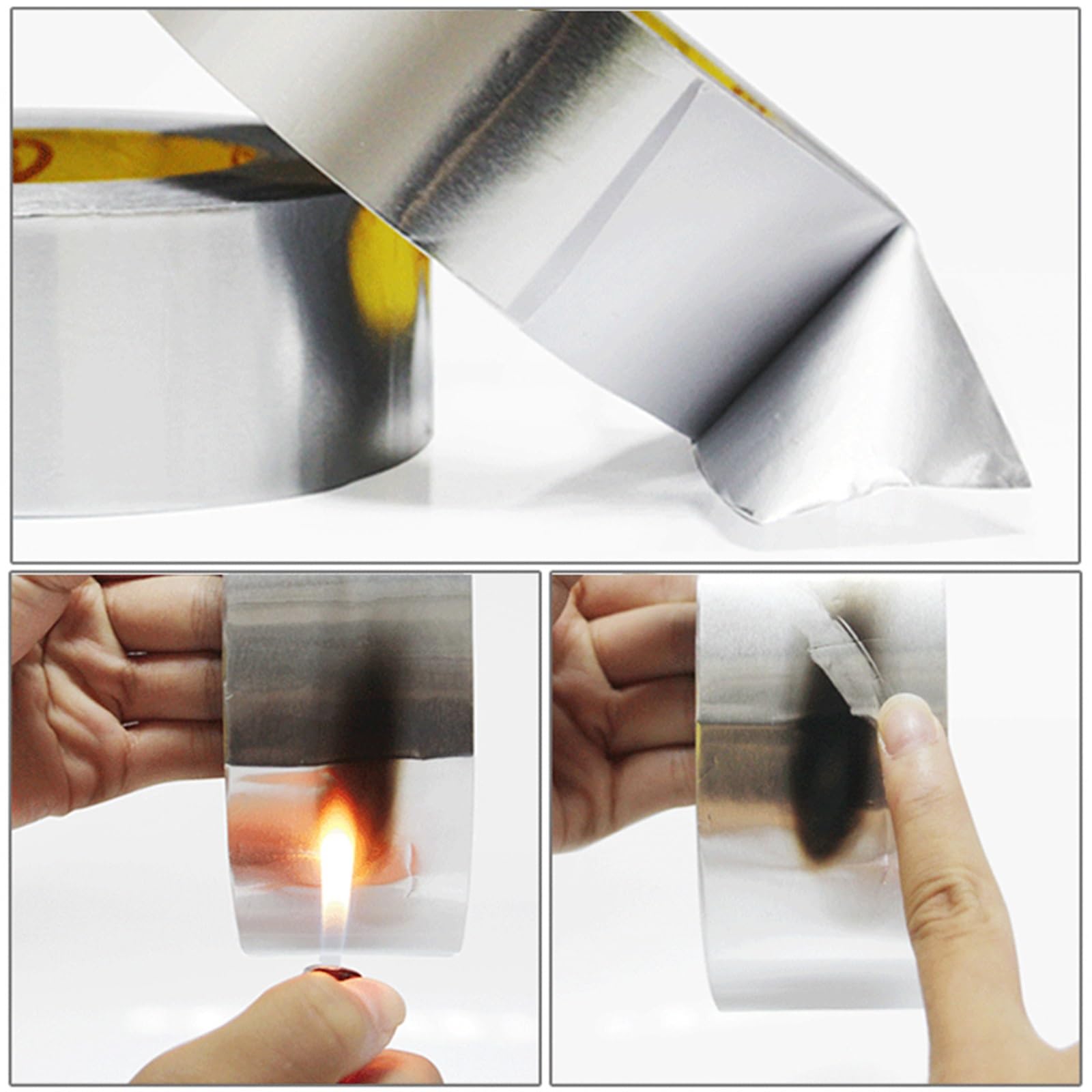 Professionelles Aluminiumfolienband – riesige Rolle – 65,6 Fuß – perfekt for hohe Temperaturen, Abdichten, Flicken von Heißluftkanälen, Metallreparatur