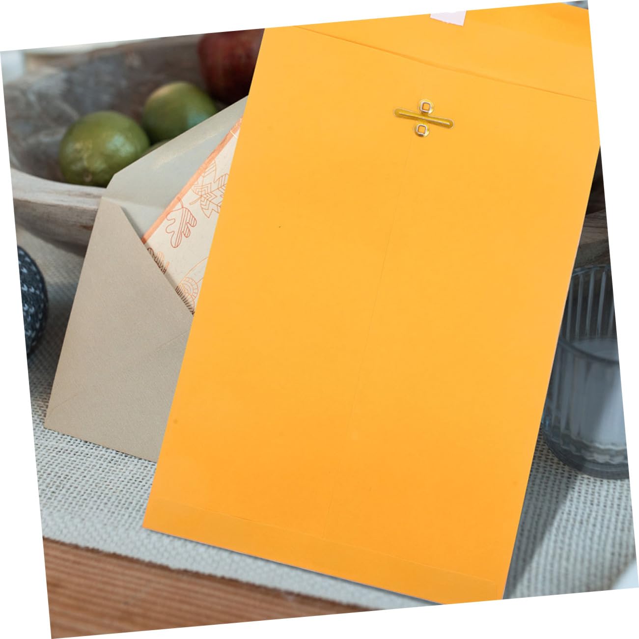 Enveloppes à Fermoir Format Lettre en Papier Kraft 100 Pcs
