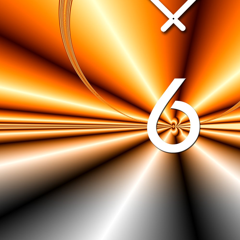 Dixtime Wanduhr XXL 50x70 Cm – 3D Optik Abstrakt In Schwarz-orange, Leises Uhrwerk, Made In Germany