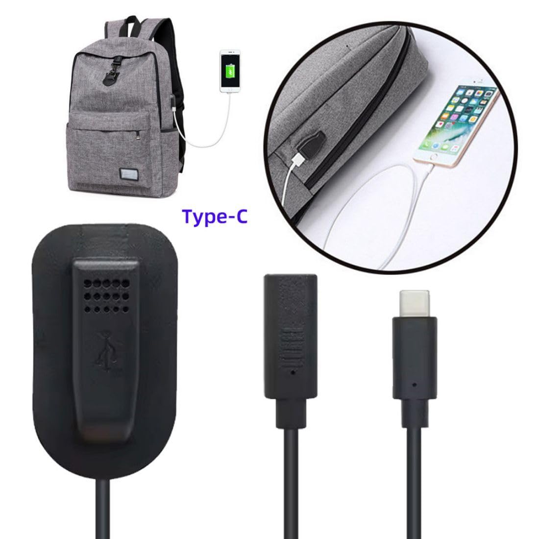 ChenYang USB C Male to Female PD 65W Backpack Charge Data Extension Cable for Outdoor Travel Camping image 4