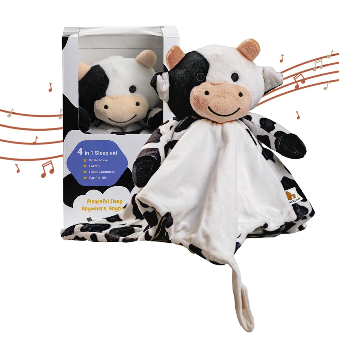 Musical Baby Lovey Cow - White Noise & Lullaby Plush - Calms Fussy Babies, Reduces Night Wakeups & Helps Toddlers Sleep Longer  Proven Sleep Aid for Parents - BPA-Free, Machine Washable, Newborn Gift