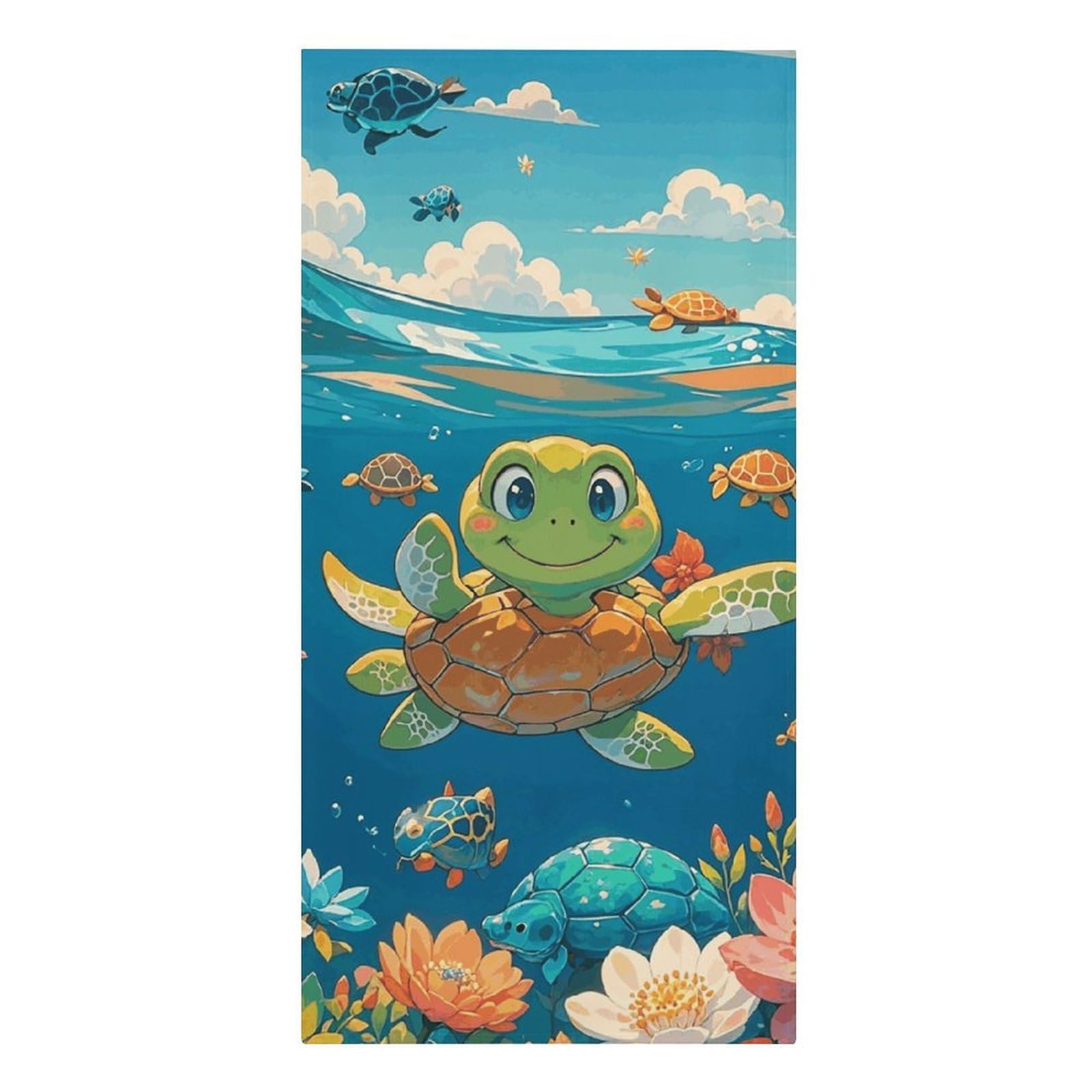 QMNLKH Turtle Beach Towel for Women, Large Microfiber Pool Towel for Men, Absorbent Swim Towels for Home, Lightweight Bath Towels for Camping, Yoga, 30.3"x61.4"