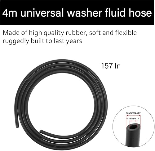 Miniatura 5 de Kit de manguera para lavaparabrisas, manguera de líquido de lavadora de 13.1 ft con 12 conectores de manguera, kit de tubos de líquido de