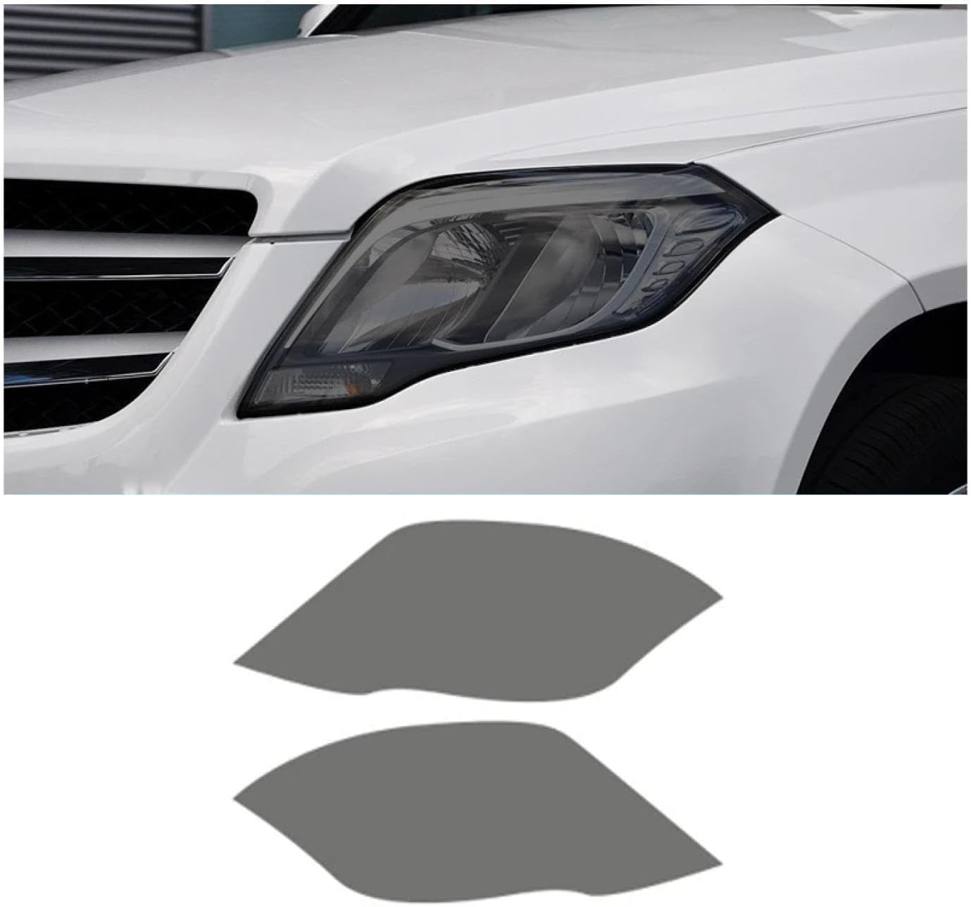 SamLng Car Front Light Film for GLK Class Facelift X204 2013-2015 Light Controlled Car Front Headlamp Protection Film TPU Color Changing Car Headlight Film TPU Lamp Film Headlight Protection Sticker