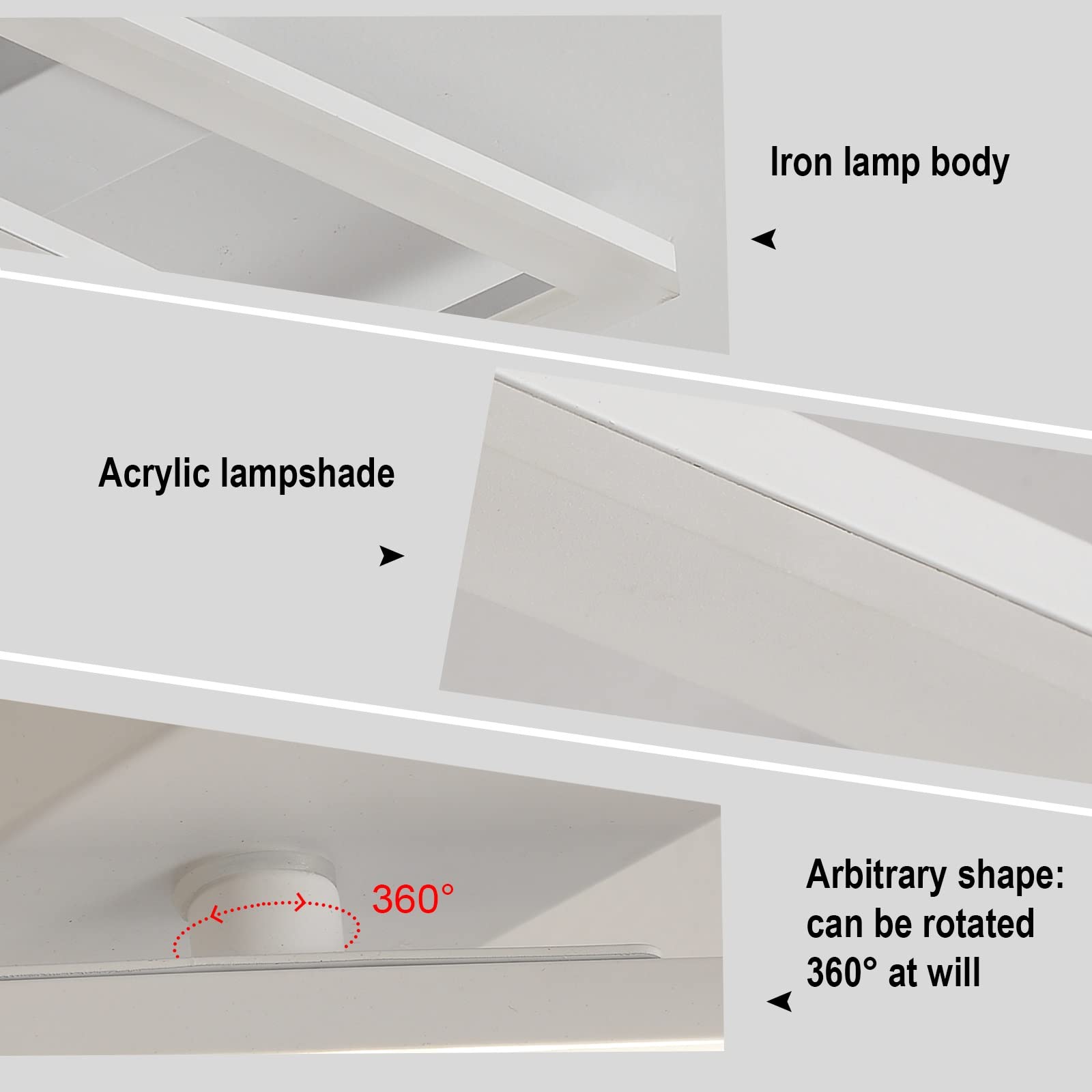 32W Plafon LED Techo Cuadrado, Ø30cm Lamparas de techo Moderno 3000K-6500K Regulable con Mando a Distancia, Lámpara de Techo Giratoria, Luz Led Techo Delgado Plafon Techo para Cocina Sala Dormitorio
