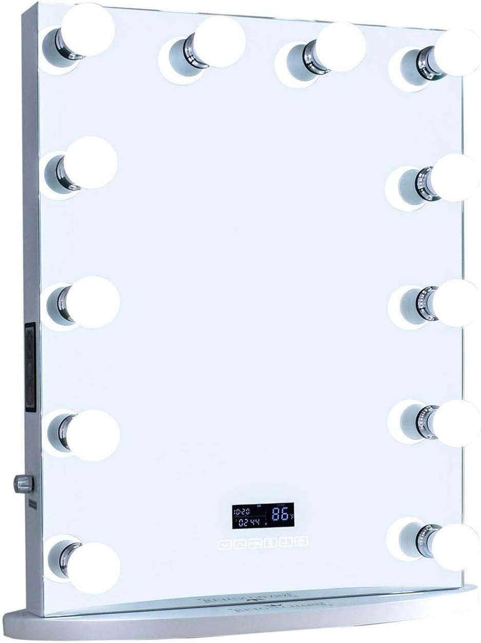 ReignCharm Hollywood Vanity Mirror Bluetooth Audio-Enabled LED Light Bulbs, Border-less