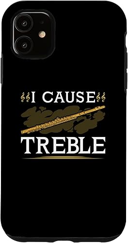 Miniatura 10 de Funda para iPhone 11 Pro Max con flauta transversal I Cause Treble divertida funda Flutist