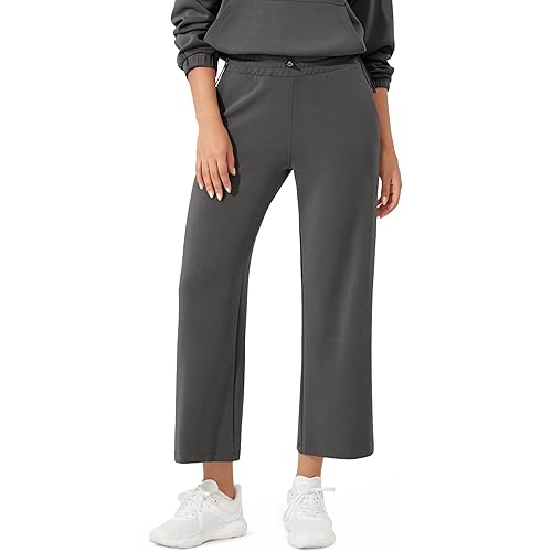 ODODOS Women's Modal Soft Wide Leg Pants with Pockets Adjustable Shockcord High Waist Casual Lounge Pants-27/29/31" Inseam