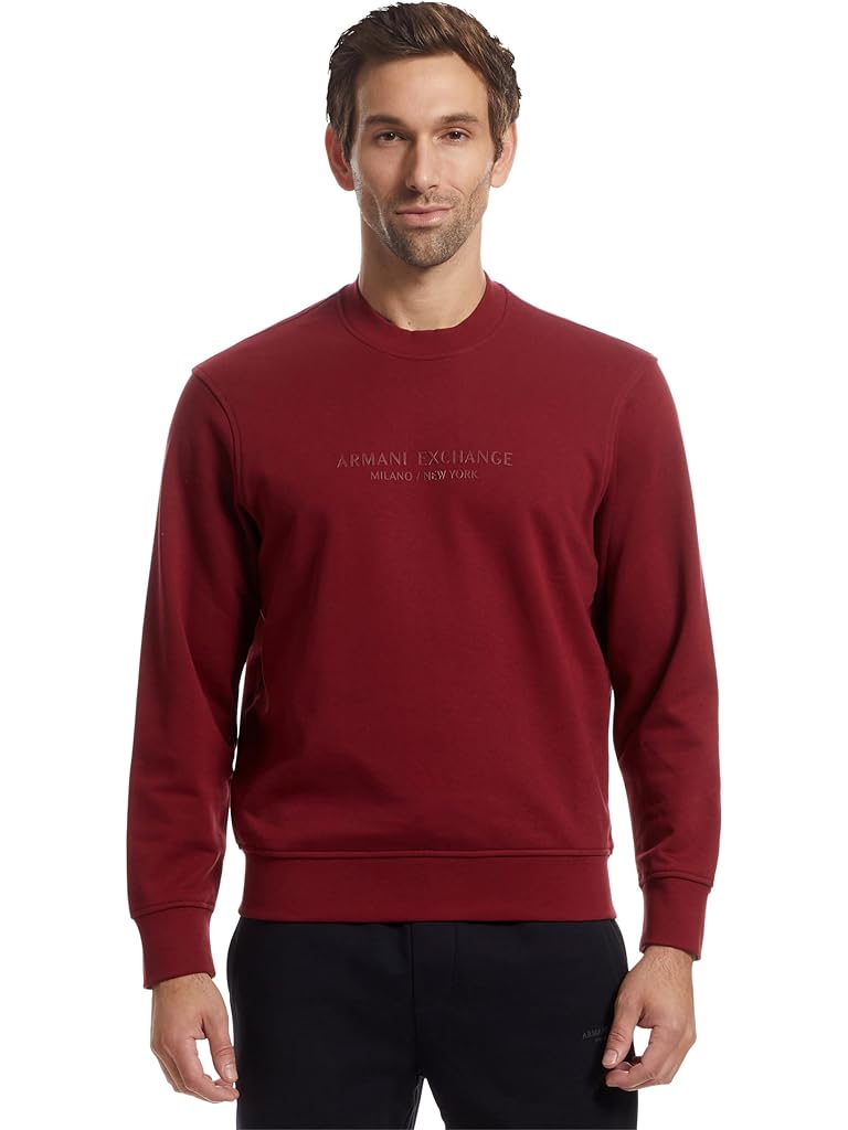 Pink Armani Exchange Milano/New York Logo Pullover Sweatshirt