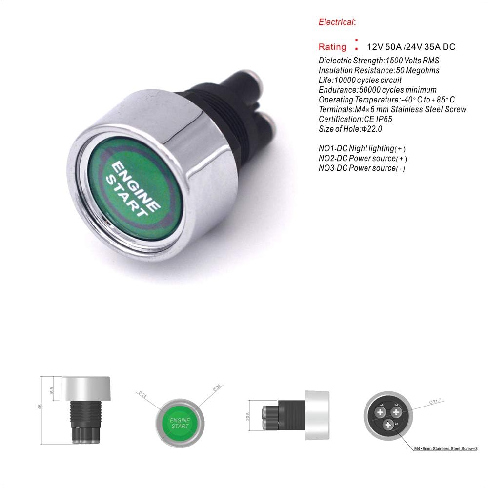 Push Start Ignition Switch (GREEN)