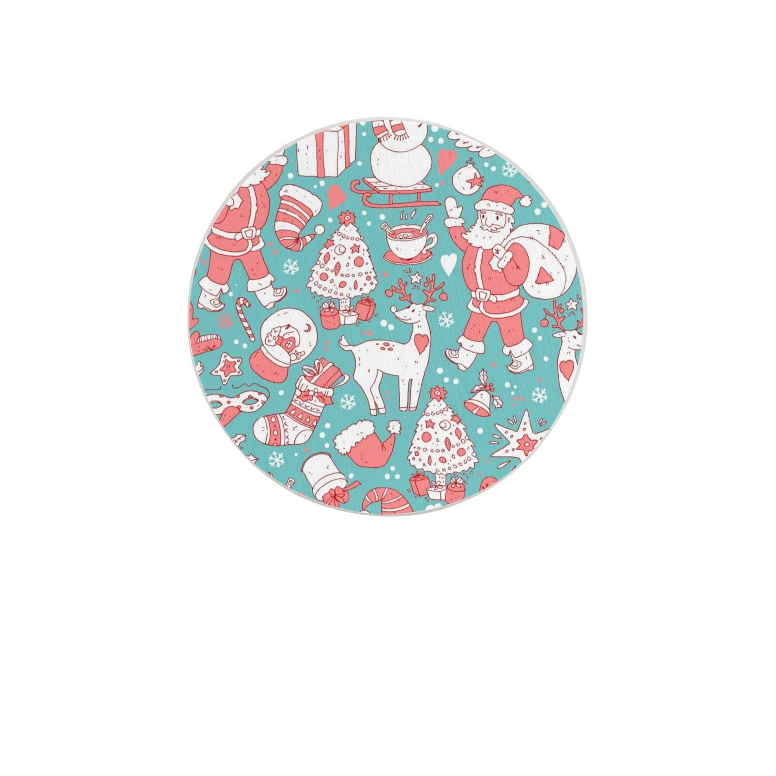 Christmas Snowman Four Pieces Coaster Heat-Resistant Reusable Saucers for Drinks Wine Glasses Plants Cups Mugs