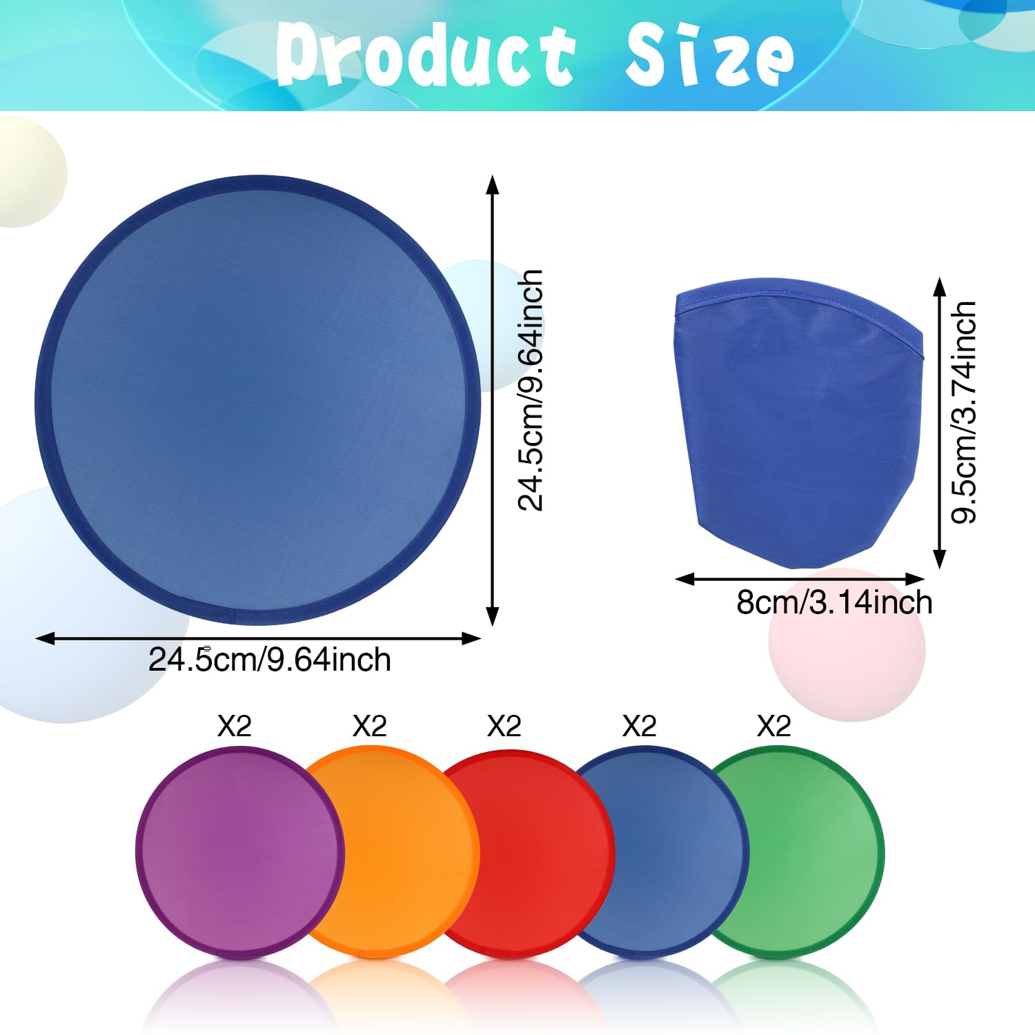 Aooba 10 Pieces Foldable Flying Disc or Fan with Storage Bag Assortment ...