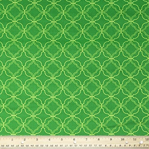 Stitch & Sparkle Cotton 44' Mini Geometric Kelly Color Sewing Fabric by The Yard