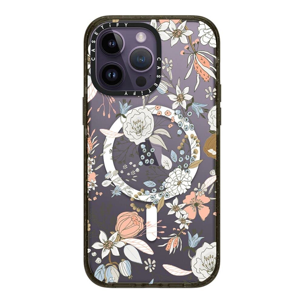 CASETiFY Impact iPhone 14 Pro Max Case [4X Military Grade Drop Tested / 8.2ft Drop Protection/Compatible with Magsafe] - Abstract Modern Coral - Glossy Black