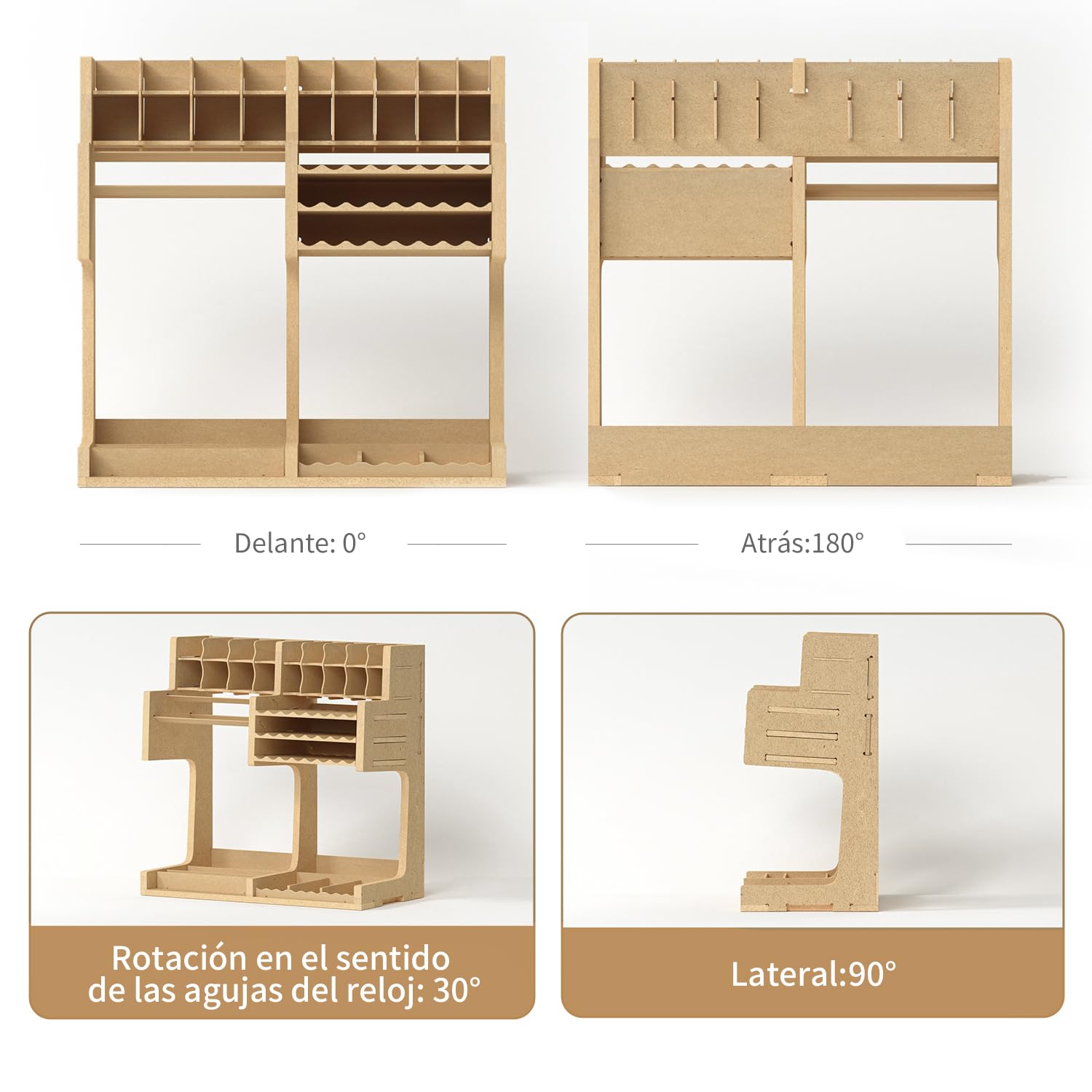 Estante Organizador de Madera para Modelismo con Material MDF, Estante para Pinturas, Porta Destornilladores/Pinceles, Para Pinturas y Herramientas Tamiya, GK1