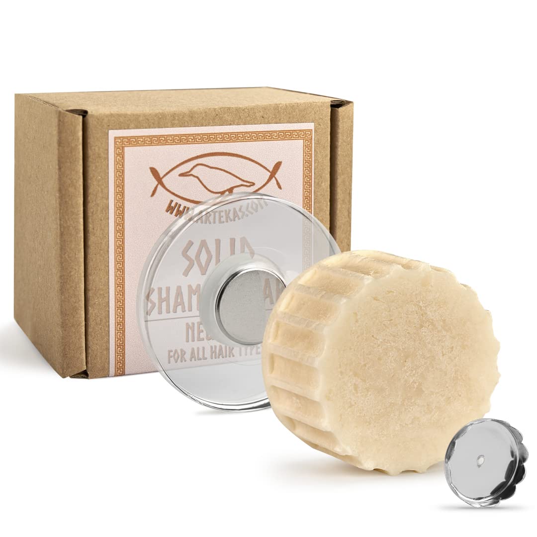 Wall Mounted Magnetic Holder - Magnetic Odorless Solid Shampoo Bar and Metal Cap included - Suitable for Shower, Bathroom, Kitchen - Other Various Uses in Household, Office and Anywhere else
