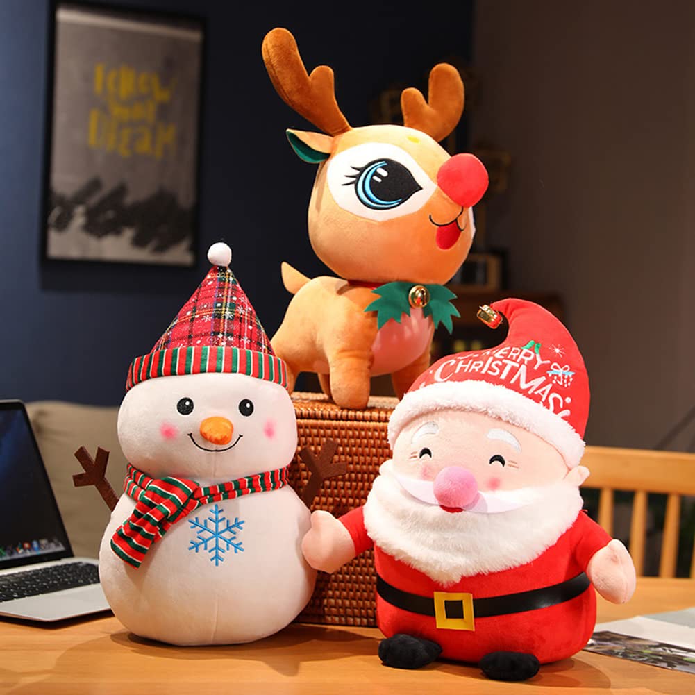 Pluche kerst knuffel - 14x10x14 cm - diverse varianten