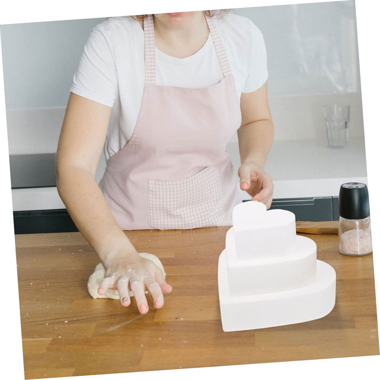 SHINEOFI 5pezzi di Decorazione per Torte Forma di Cuore per Esercitazioni di Cake Design Pratico e Riutilizzabile