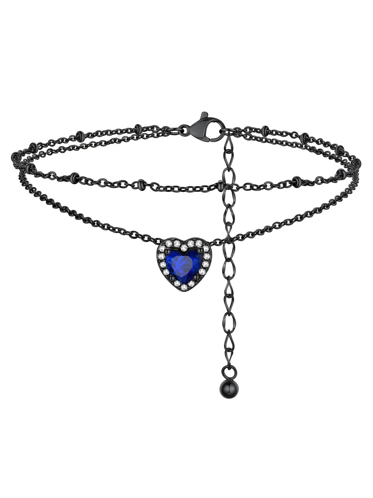 FindChic Birthstone Anklets for Women Layered Ankle Bracelets for Women
