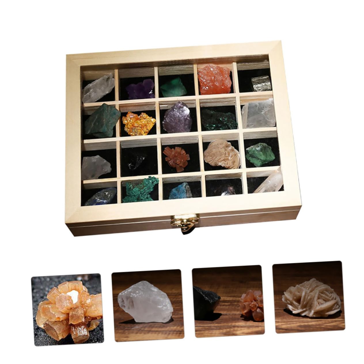 20 Stück Mineralien Natursteine Sammlungsbox Geologische Lehrmittel für Aquarium Garten Wohnzimmer Schlafzimmer