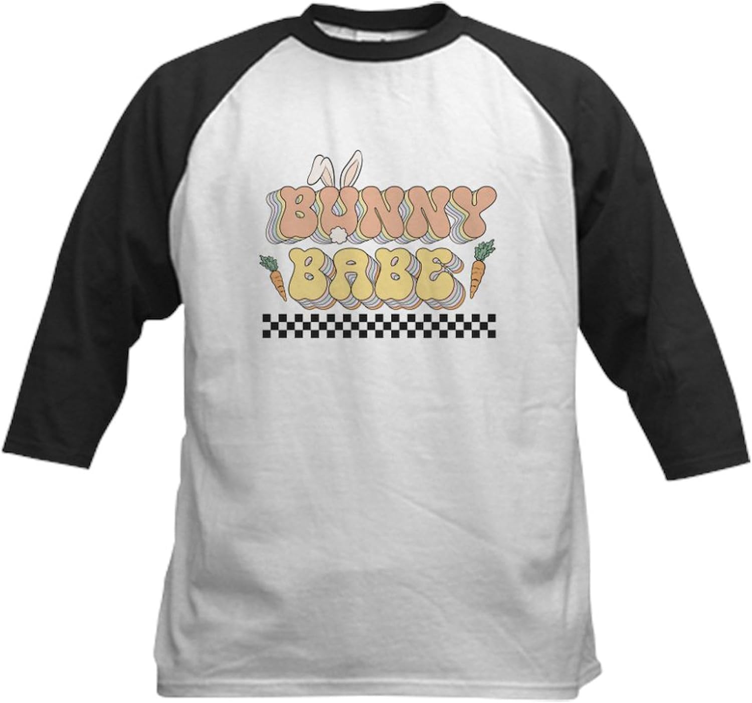 CafePress Easter Bunny Babe Baseball Jersey Kids Cotton Baseball Jersey, 3/4 Raglan Sleeve Shirt