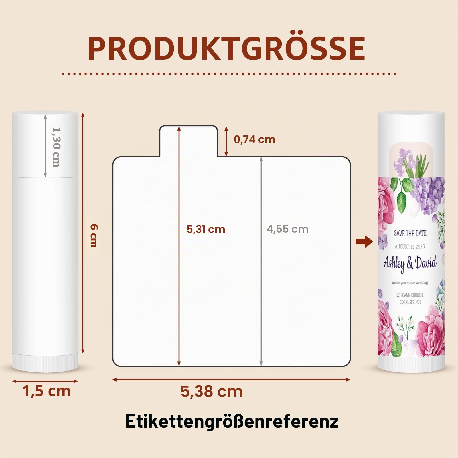VISRIE 120 Stück Lippenbalsam, unbeschriftet, natürlicher Lippenbalsam, blanko, personalisierter Lippenbalsam für Partygeschenke, Erwachsene und Brautpartys oder Babyparty-Geschenke, 5