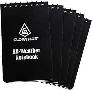 GLORYFIRE Waterproof Notebook All Weather Shower Pocket Tactical Notepad with Cover Steno Pad Memo Book (5pcs)
