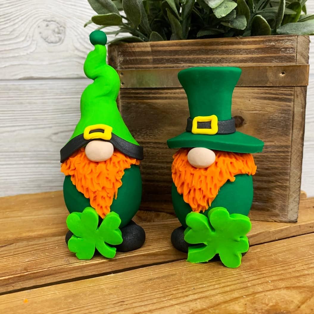 ALEMIN St. Patrick's Day Wichtelfigur Dekoration, Handgefertigte Gnomies Ornament Bauernhaus-Zwergenstatuen als Dekoration für den irischen Feiertag, Glückliche Laden Geschenke
