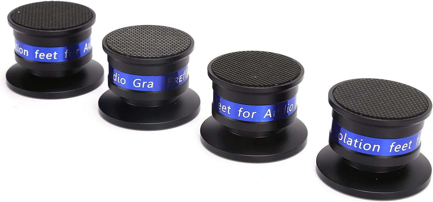 KIMISS High Performance Preffair Isolation Feet Turntable Isolation Pad Spikes for CD/DVD Amplifier High Compatibility (Black)