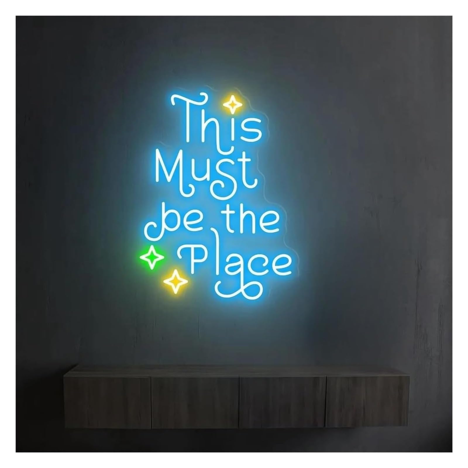 Zynther Neon lamp for neon Light Decoration This Must Be The Place for Sign LED Dimmable Powered 38cmx28cm(D)