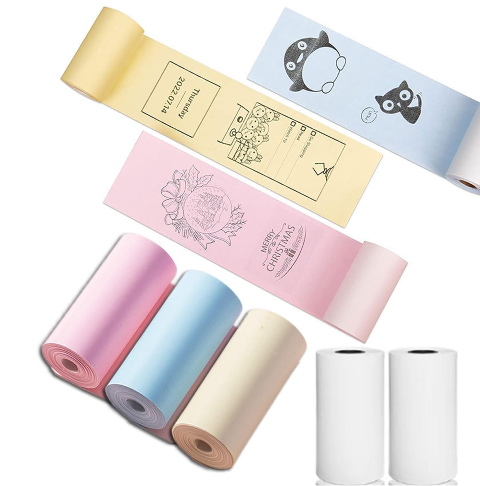 5Pcs 57 x 25mm Refill Thermal Printer Paper for Kids Instant Camera and Mini Instant Printer Thermal,Inkless Printer Mini Refill Paper Roll (Multicolor)