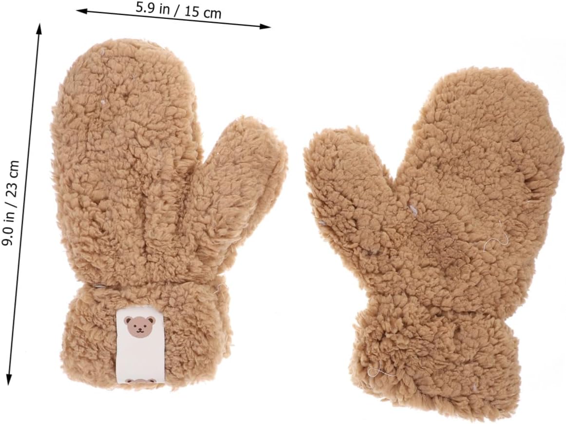 VALICLUD Cartoon Mittens Winter Warm Gloves for Girls Boys and Girls Fleece Gloves Thicken Mittens