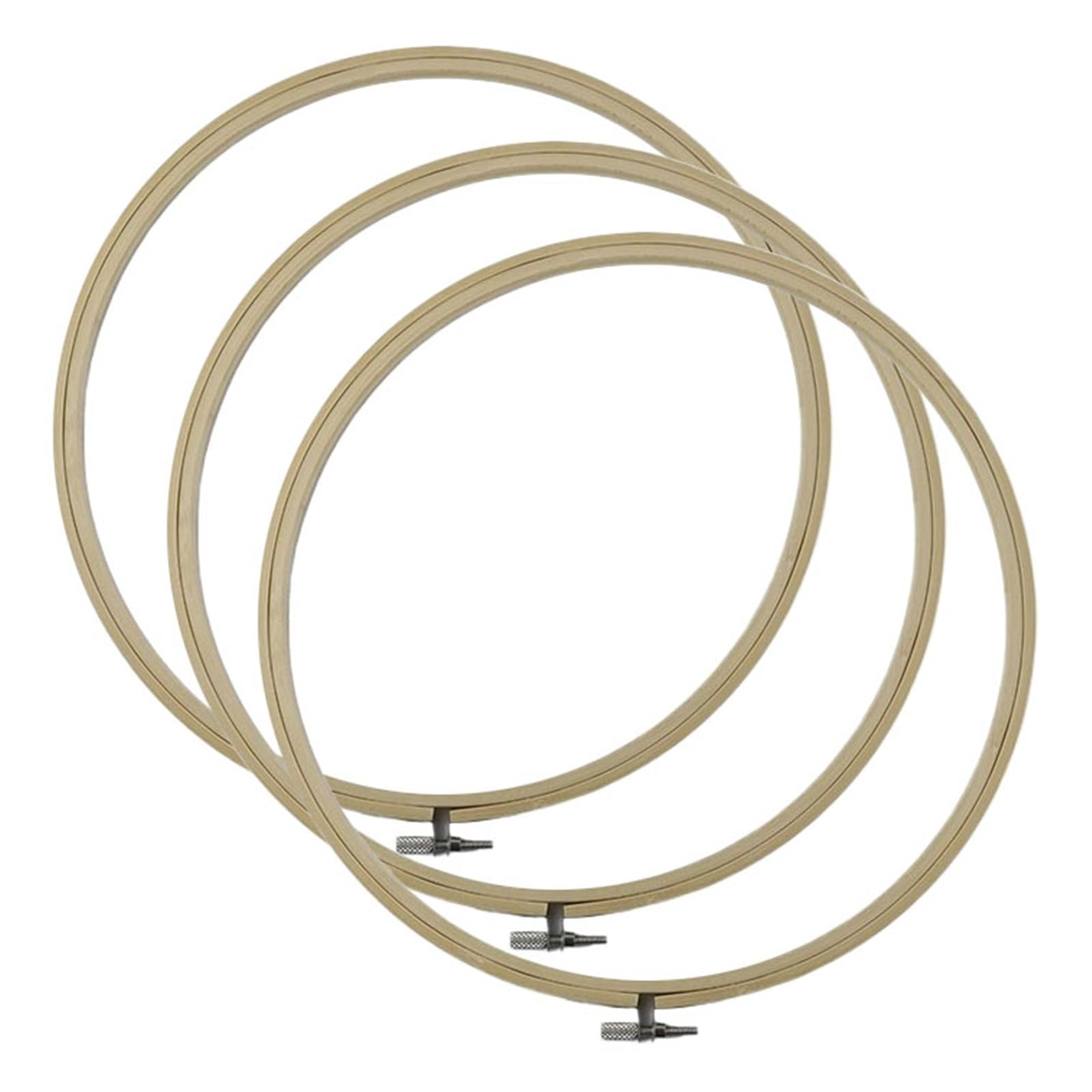 Sthoyn One Color Creative Bamboo Embroidery Hoops, Adjustable Cross Stitch Hoop Ring, Circle Sewing Hoop Needlework Accessories(20Cm)