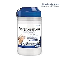 Vista 2 de Sani-Hands - Toallitas antibacterianas de desinfectante instantáneo para manos, con aloe y vitamina E, 135 toallitas por recipiente, toallitas de 6