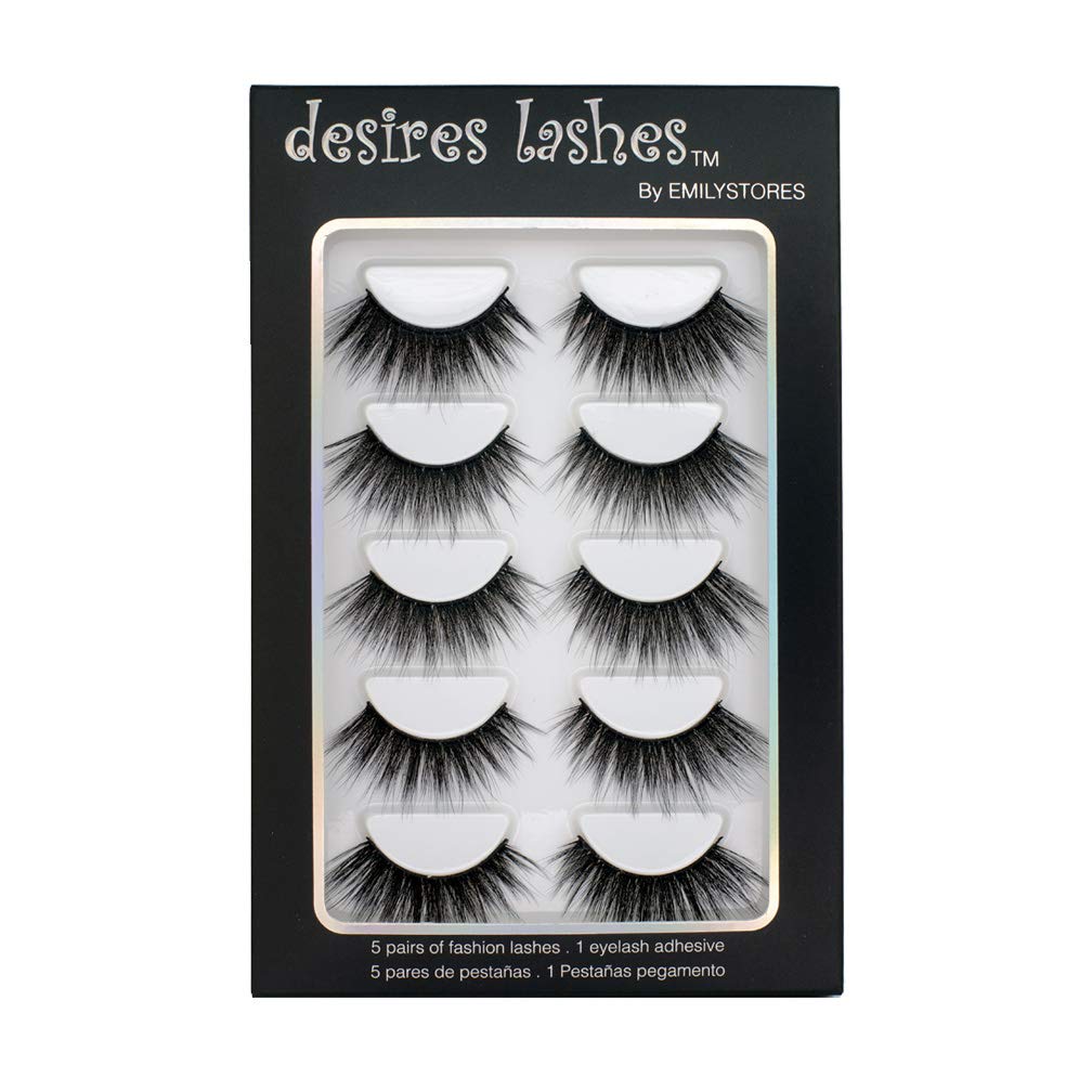 Amazon.com: DESIRES LASHES By EMILYSTORES Natural Eyelashes 3D Faux-Mink  Lashes Multipack 5Pairs, Sensual : Beauty & Personal Care