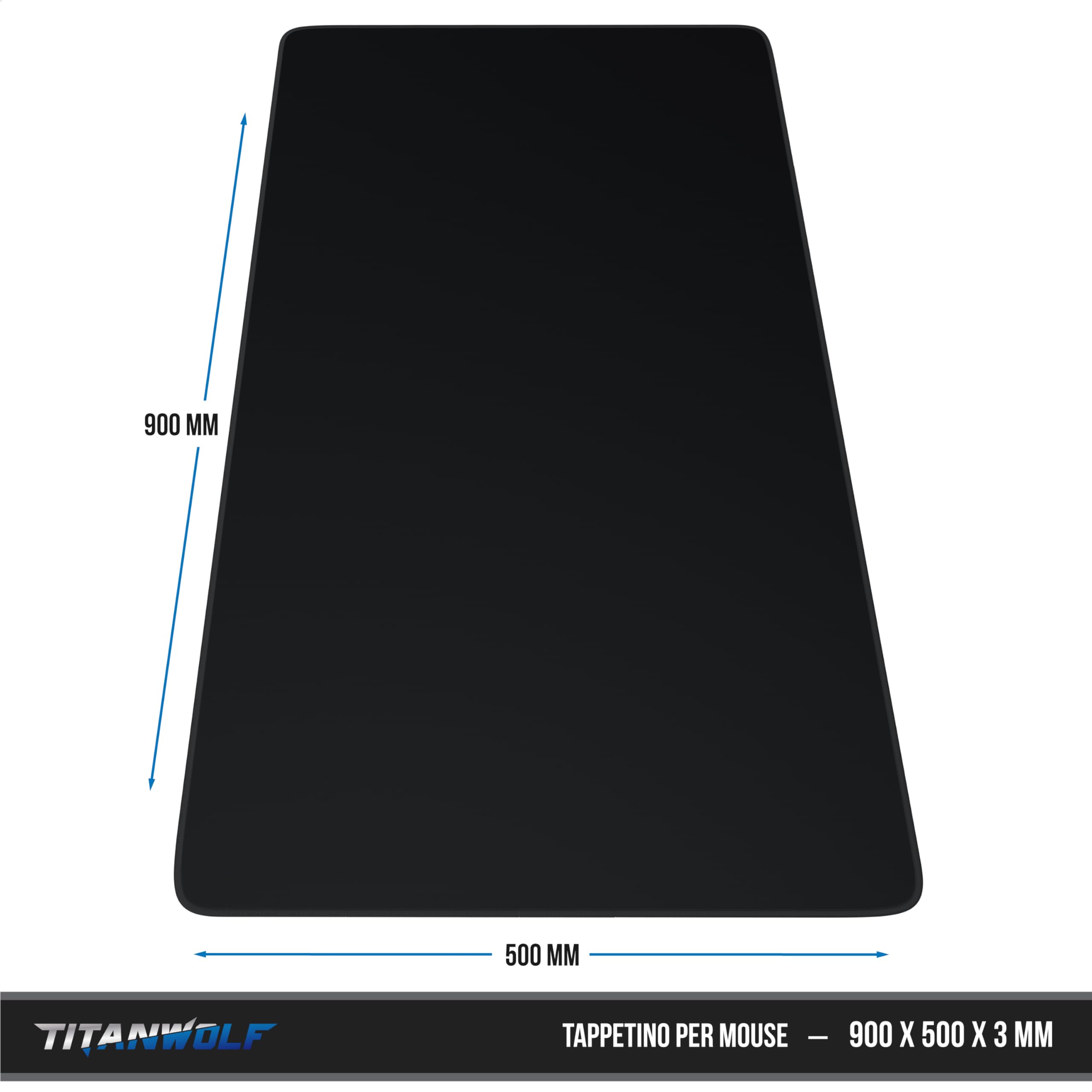 TITANWOLF -Tappetino per mouse XXL 900 x 500 – Office Mousepad – controllo preciso del mouse migliora la velocità e la precisione – Tenuta stabile – Lavabile – Sottomano per ufficio e casa