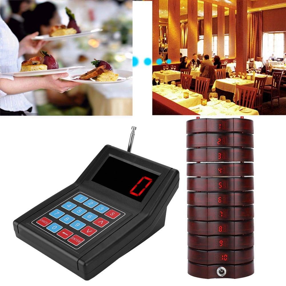 ASHATA 10 X Restaurant Pager Empfänger, 10 Stücke Drahtloser Paging-Warteschlangensystem Empfänger,Gästeruf Kundenrufsystem Empfänger Paging Queuing System Receiver für SU-668