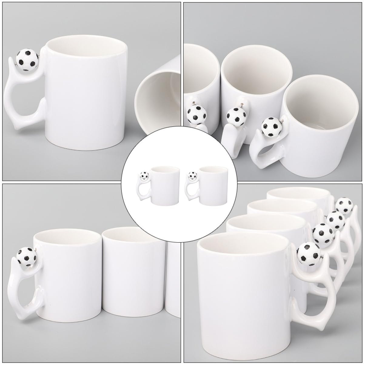 Garneck 2 Set Coppa Di Calcio Tazza Doppio Tazzine Caffe Tazze Caffe Bicchierini Da Caffe Bicchieri Caffe Tazzine Per Caffe Contenitore Per Bevande Boccale Di Latte Ceramica 2 Pezzi * 2
