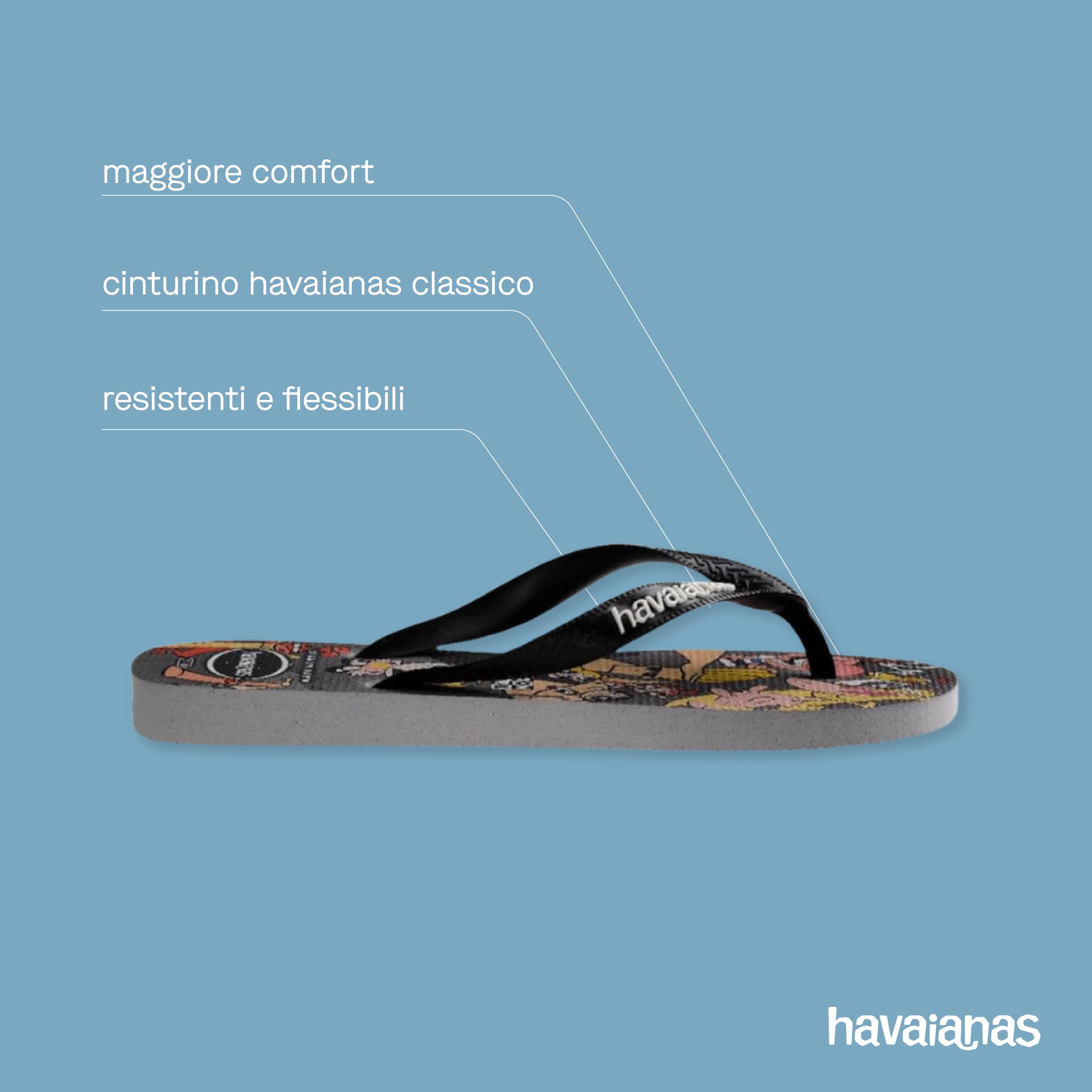 Havaianas - Top Warner Classics, Infradito Comode, Resistenti E Leggere, Suola Dei Personaggi Warner Bros, Suola Antiscivolo, Unisex Adulti