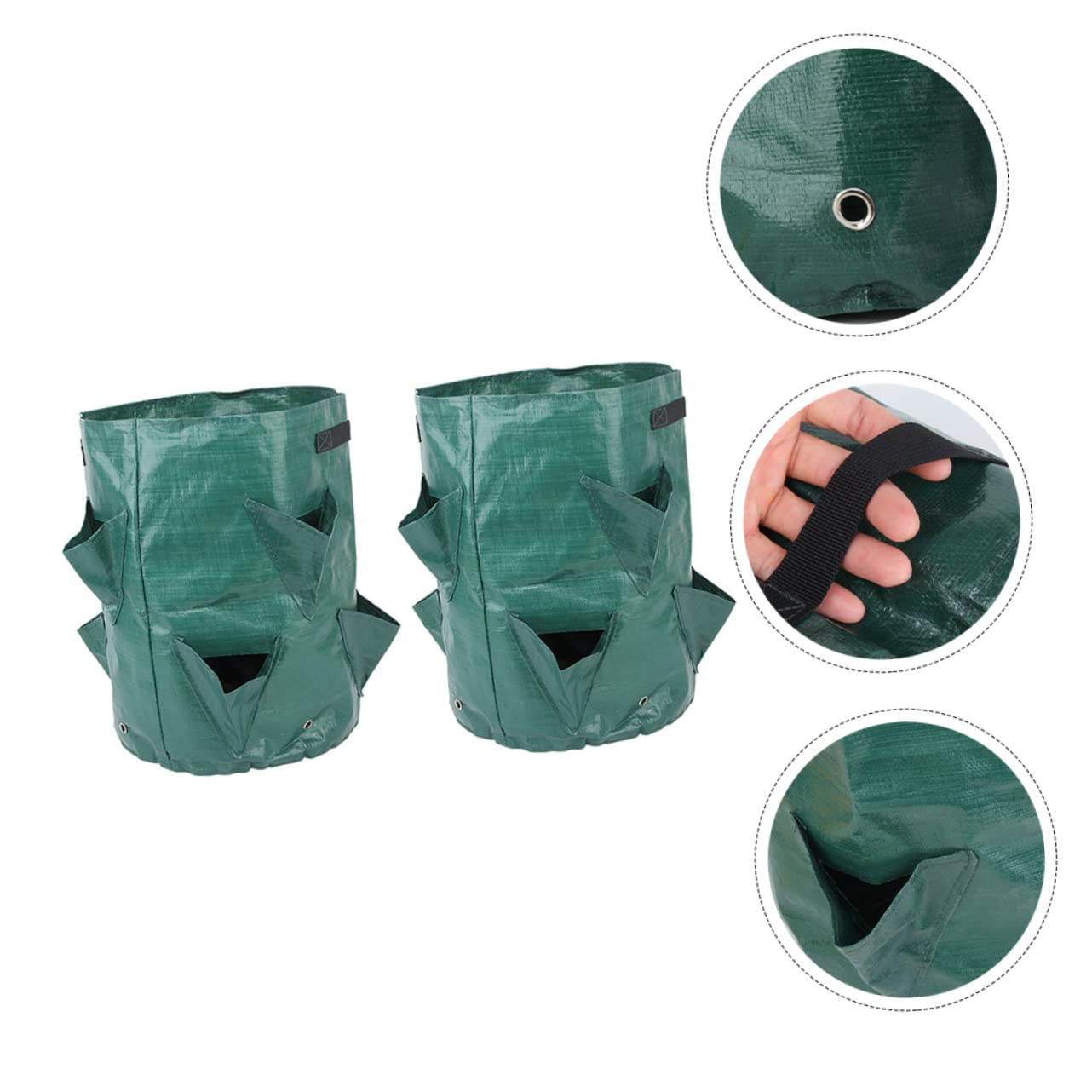 Kisangel 2 Set Coltivazione Sacchetti Non Tessuti Per Piante Design Multi Apertura Per Giardinaggio Esterno 2 Pezzi*2