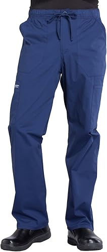 Cherokee WW Professionals - Pantalón quirúrgico para hombre con cordón ajustable, bolsillo tipo cargo y pierna recta, modelo WW190