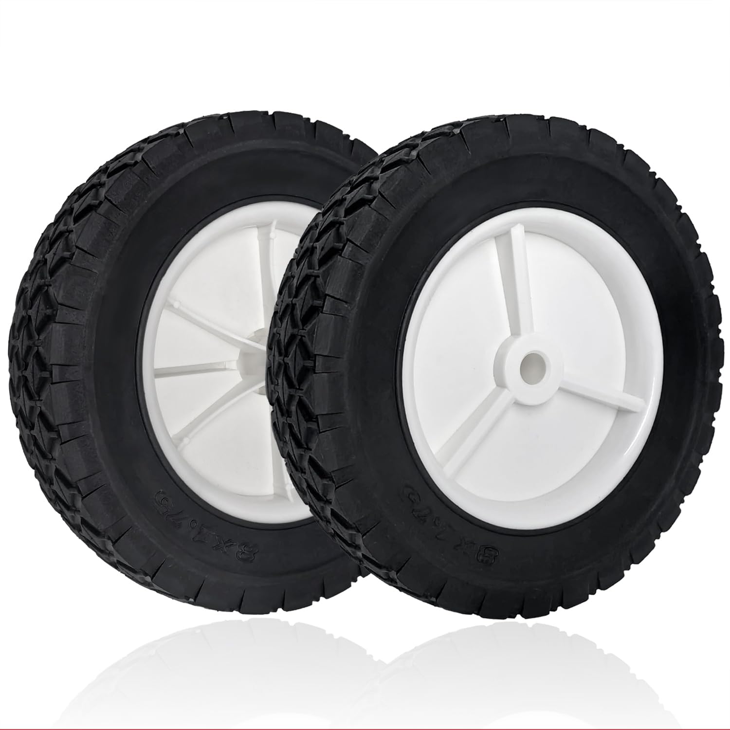 2 ruote in plastica da 20,3 cm di ricambio per Oregon 72-108, 8 x 175, ruota universale per barbecue, camion a mano, tosaerba, radio, flyer wagon, carrello multiuso